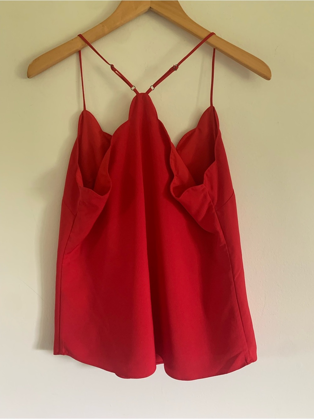 J.Crew Scallop Edge Racerback Camisole Tank Top Blouse, Red, 8 - Picture 5 of 15